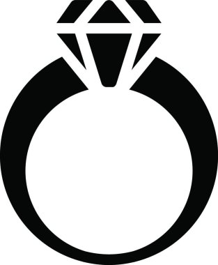 Elmas halka ikonu vektör illüstrasyonu