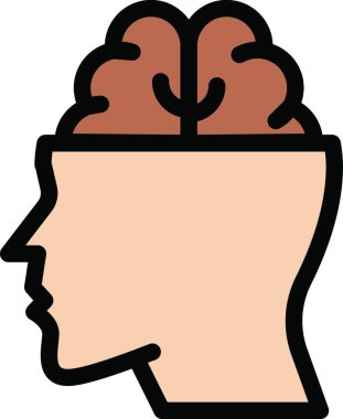 Beyin web simge vektör çizim