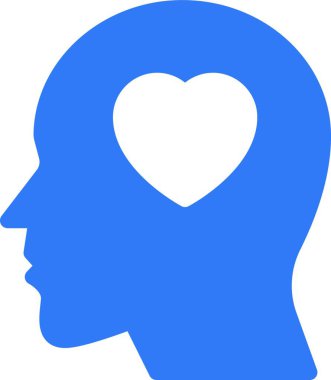 Zihin kalp ikonu vektör illüstrasyonu 