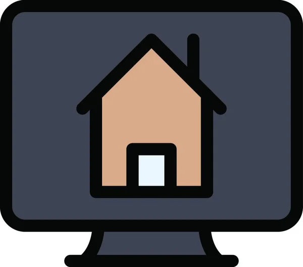 房屋建筑网页的房屋建筑图标 — 图库矢量图片