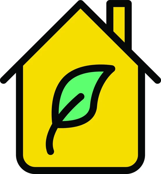 Groene Huis Icoon Vector Illustratie — Stockvector