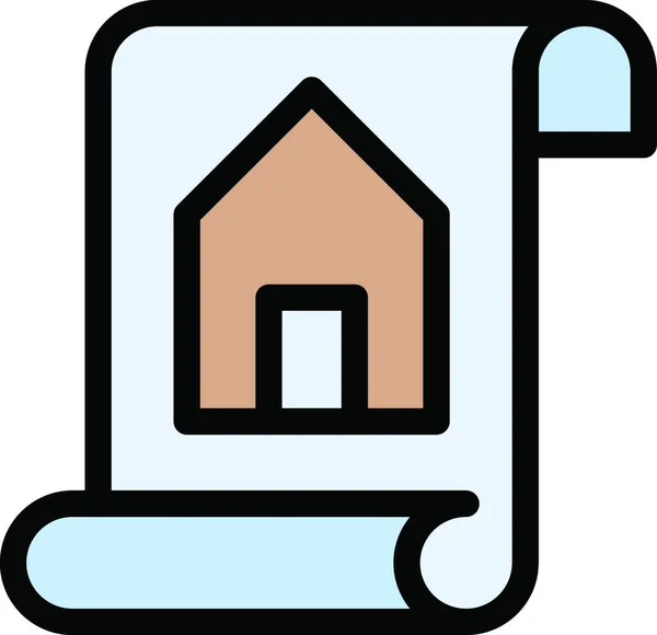 House Document Icon Vector Illustration — 스톡 벡터
