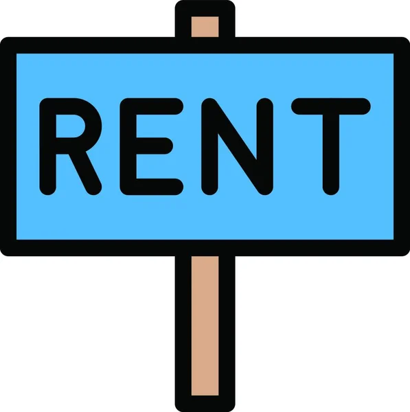 Rent Board Εικονογράφηση Διανύσματος Εικονιδίου Ιστού — Διανυσματικό Αρχείο