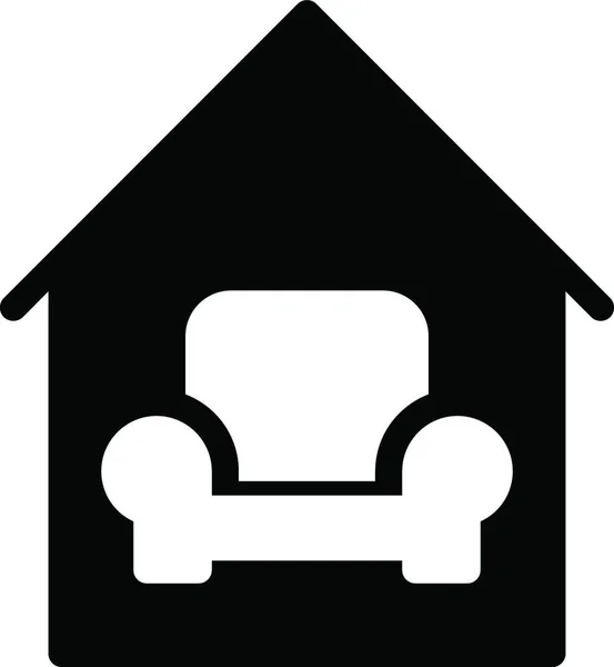 House Sofa Icon Vector Illustration — Stock Vector
