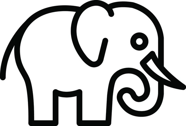 Elephant Web Icon Vector Illustration — Stockvektor