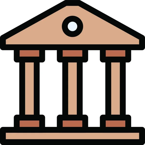 Icono Del Banco Vector Ilustración — Vector de stock