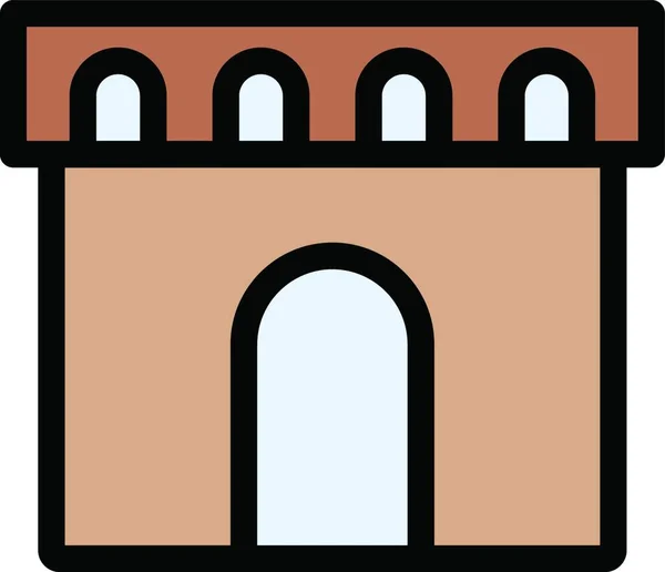 Historical Building Web Icon Vector Illustration — Stock Vector