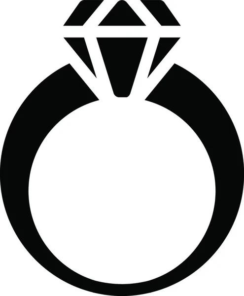 Діамантове Кільце Значок Векторна Ілюстрація — стоковий вектор