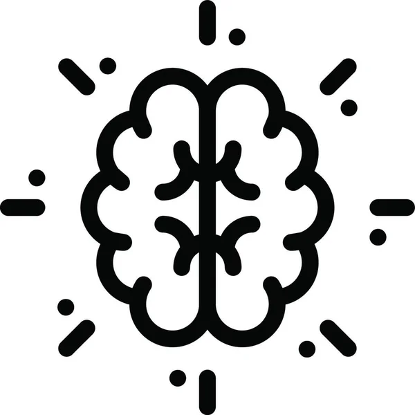 Hjärnan Web Ikonen Vektor Illustration — Stock vektor