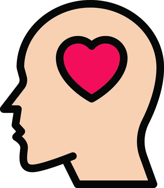 Mind Heart Icon Vector Illustration — Stock Vector