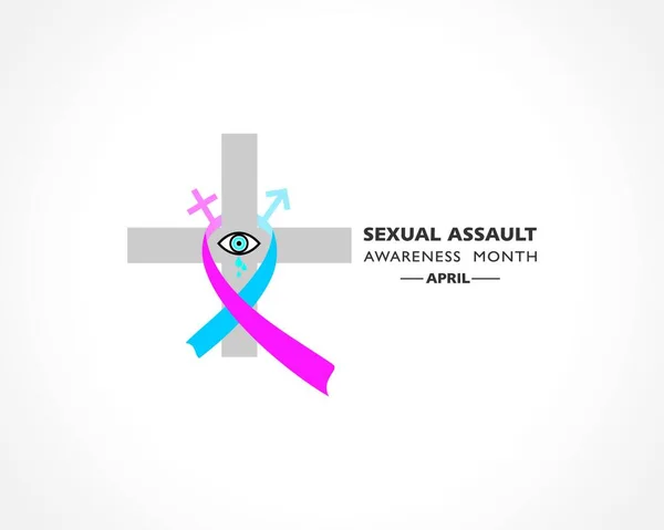 Sexual Assault Awareness Prevention Month Observed April Every Year — Vector de stock