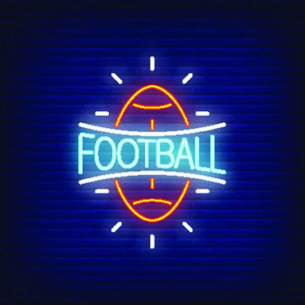 Football Neon Sign Illustration — Stock Vector