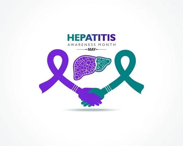 Hepatitis Awareness Month Observed May Liver Vital Organ Processes Nutrients — Vector de stock