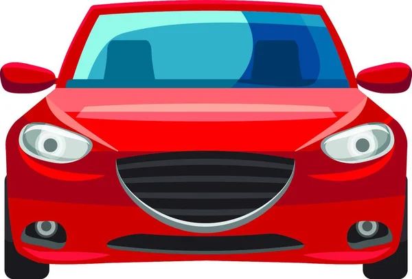 Значок Червоного Автомобіля Мультиплікаційному Стилі — стоковий вектор