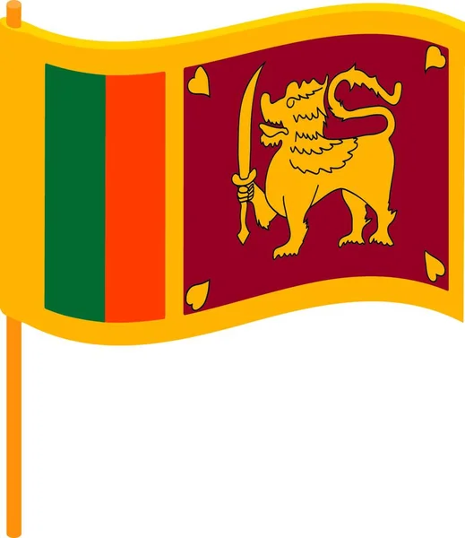 Bandeira Sri Lanka Ícone Estilo Cartoon —  Vetores de Stock