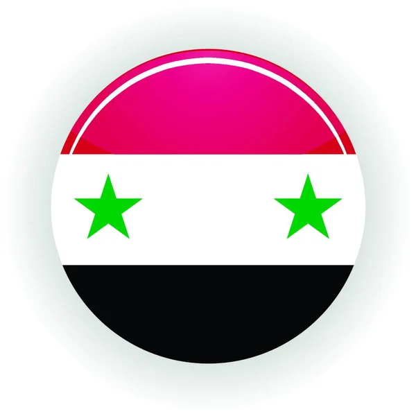Syrien Ikon Cirkel Färgglada Vektor — Stock vektor