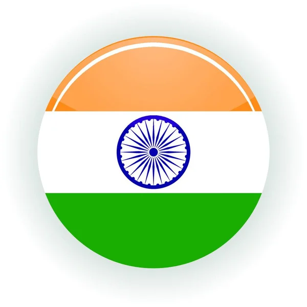 India Icona Cerchio Vettore Colorato — Vettoriale Stock