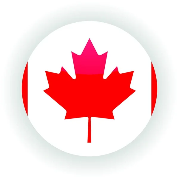 Canadá Icono Círculo Vector Colores — Vector de stock
