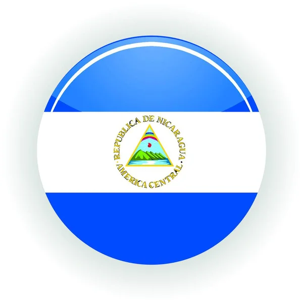 Nicaragua Icoon Cirkel Kleurrijke Vector — Stockvector