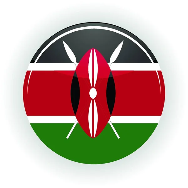Lingkaran Ikon Kenya Vektor Berwarna Warni - Stok Vektor