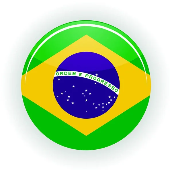 Brasilien Ikon Cirkel Färgglada Vektor — Stock vektor