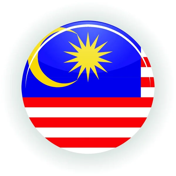 Malaysia Ikon Cirkel Färgglada Vektor — Stock vektor