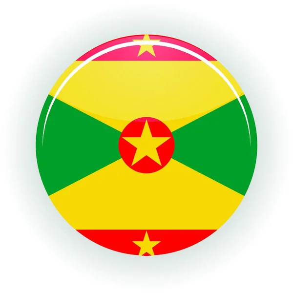 Grenada Icoon Cirkel Kleurrijke Vector — Stockvector