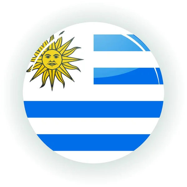 Uruguay Icoon Cirkel Kleurrijke Vector — Stockvector