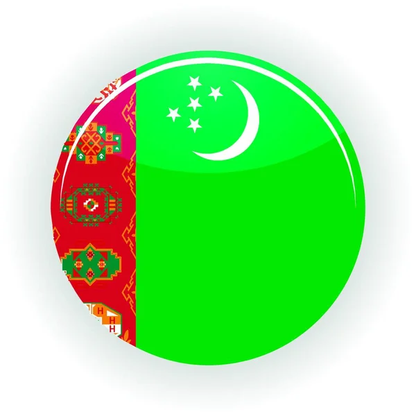 トルクメニスタンのアイコンサークル カラフルなベクトル — ストックベクタ