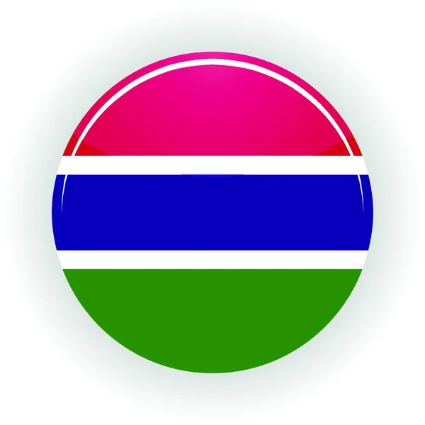 Gambia Icono Círculo Vector Colores — Vector de stock