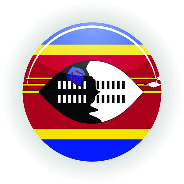 Swaziland Ikon Cirkel Färgglada Vektor — Stock vektor
