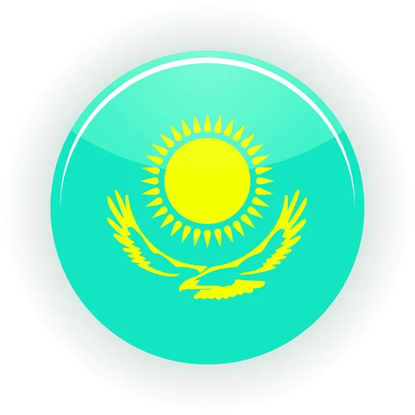 Kazajstán Icono Círculo Vector Colores — Vector de stock