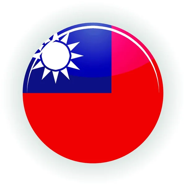 Taiwan Icon Circle Colorful Vector — Stock Vector
