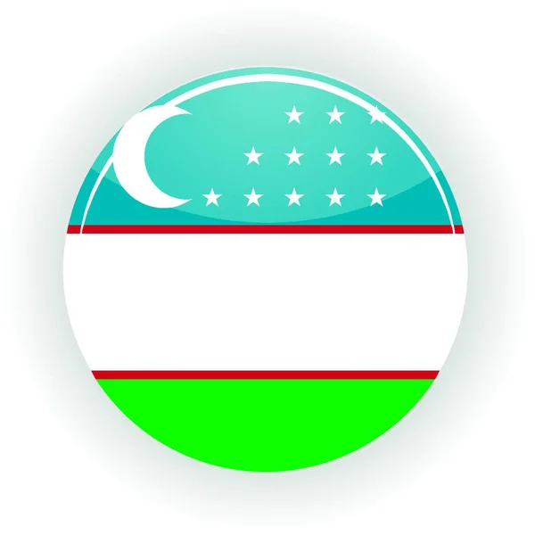 Özbekistan Simge Çemberi Renkli Vektör — Stok Vektör