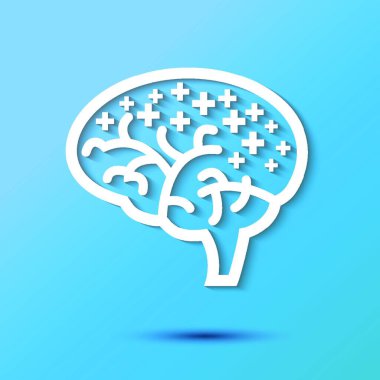 beyin ikonu vektör illüstrasyonu