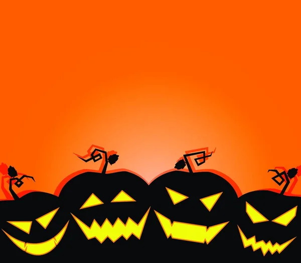 Illustrazione Vettoriale Zucche Halloween — Vettoriale Stock