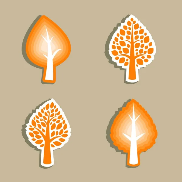 秋の木ベクトル図 — ストックベクタ