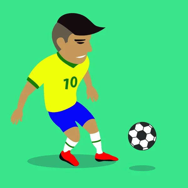 Joueur Football Modèle Vectoriel Pour Conception Web — Image vectorielle