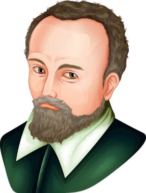 Johannes Kepler, grafik vektör çizimi 