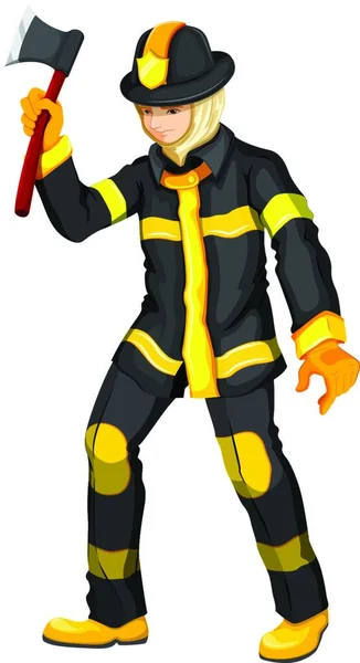 Illustration Vectorielle Homme Pompier — Image vectorielle