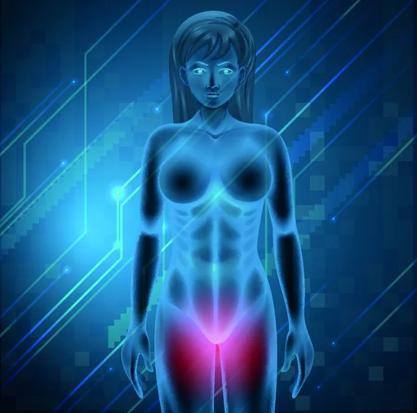 女性の月経痛 グラフィックベクトルイラスト — ストックベクタ