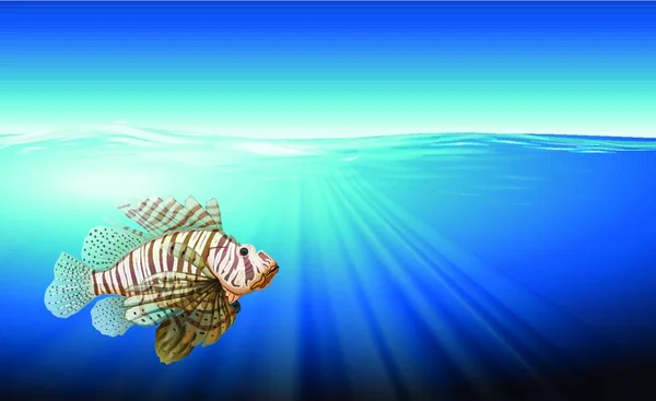 Illustrazione Del Pesce Leone — Vettoriale Stock