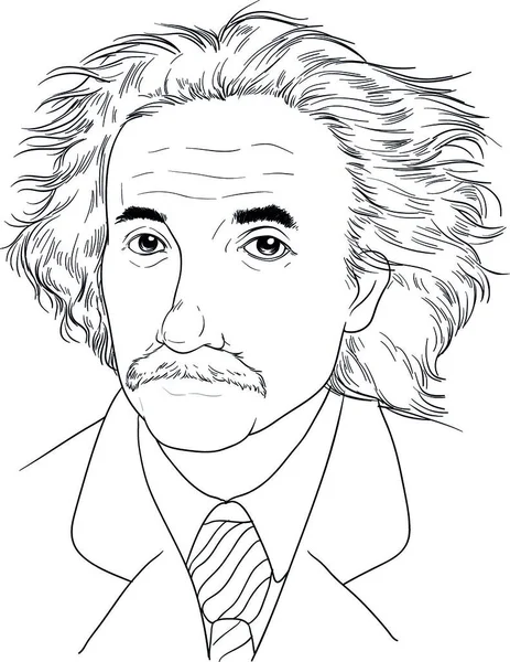 阿尔伯特 爱因斯坦的例证 — 图库矢量图片