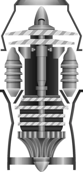 Illustrazione Del Jet Engine — Vettoriale Stock