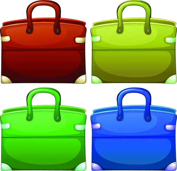 Illustration Four Handheld Bags — Stock Vector