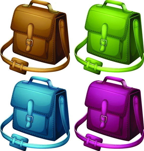4色のバッグのイラスト — ストックベクタ