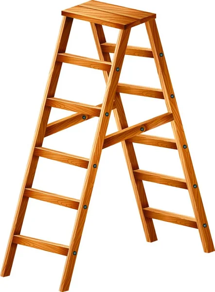 Illustration Wooden Ladder — Stock Vector