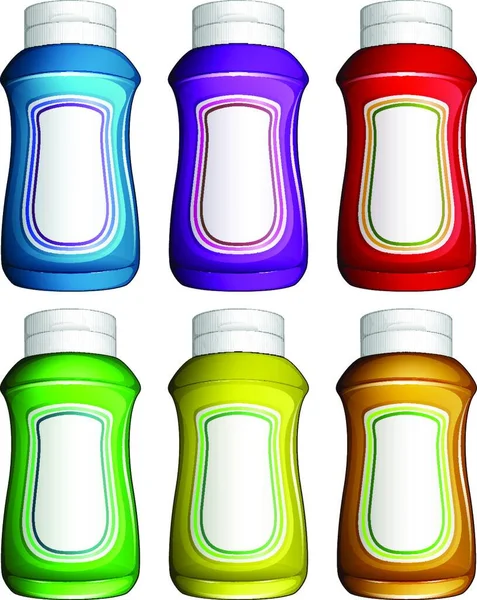 Illustration Colourful Water Jugs — Stock Vector