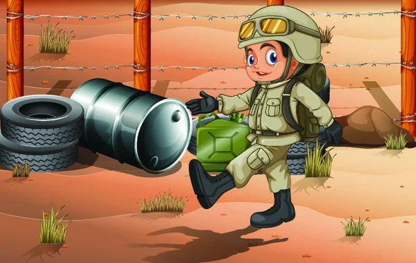 Illustration Jeune Soldat — Image vectorielle