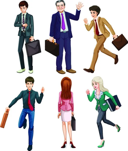 Illustration Business Minded People — Stock Vector